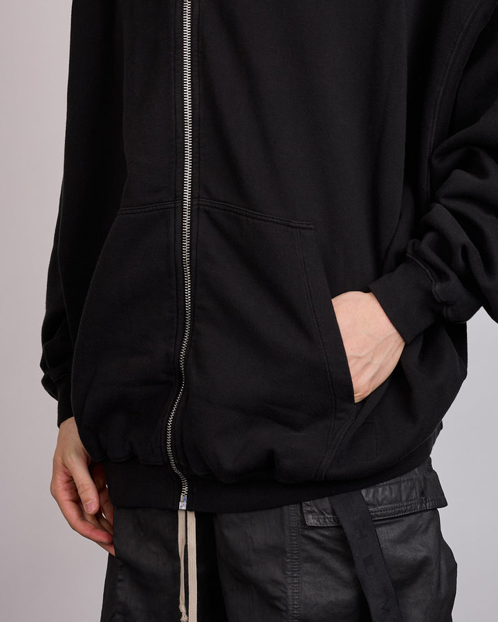 Rick Owens DRKSHDW Mountain Hun Zip Hoodie Felpa Black