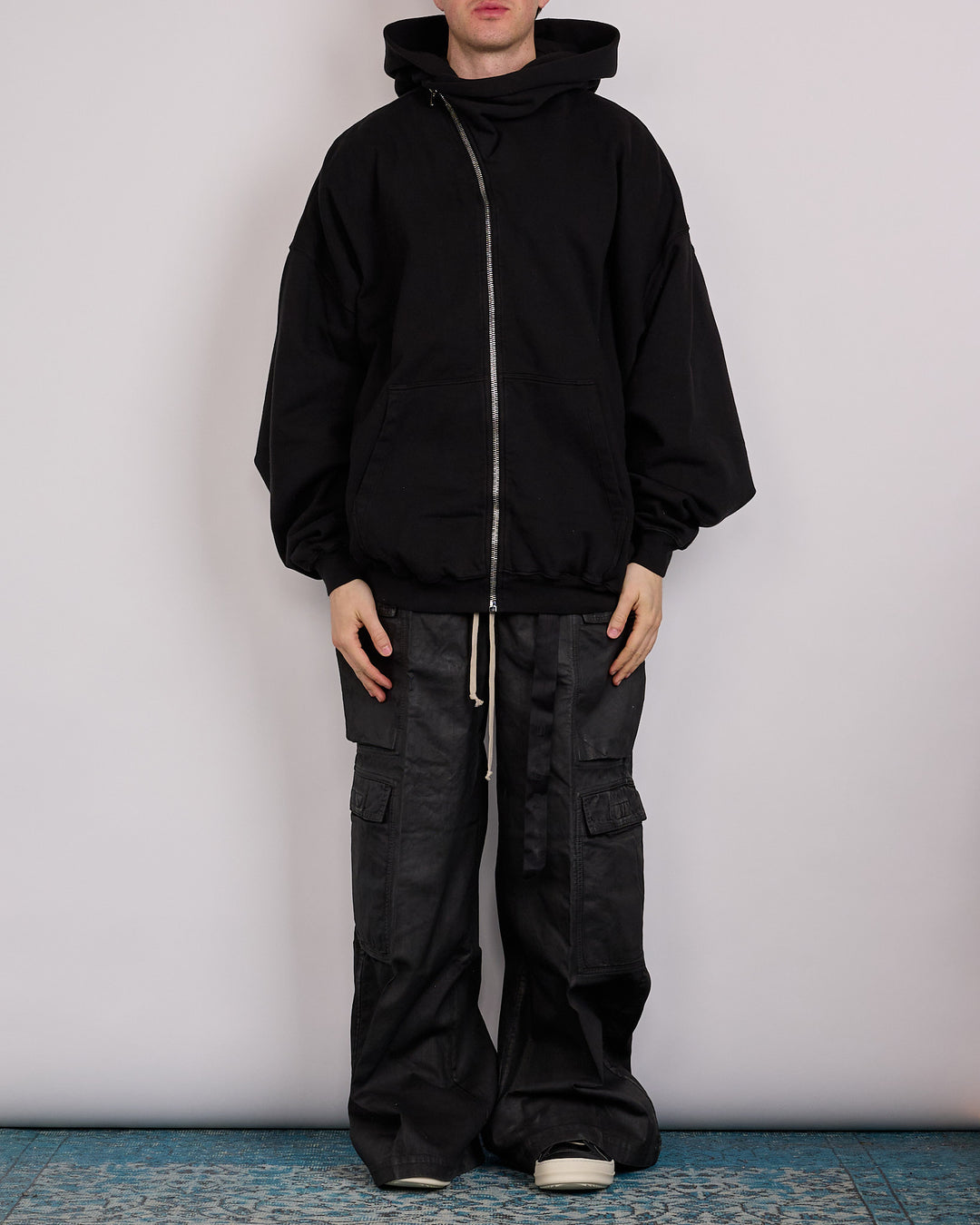 Rick Owens DRKSHDW Mountain Hun Zip Hoodie Felpa Black