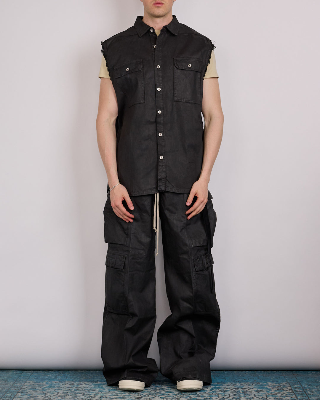 Rick Owens DRKSHDW SL Tommy Jumbo Outershirt Deep Black Denim