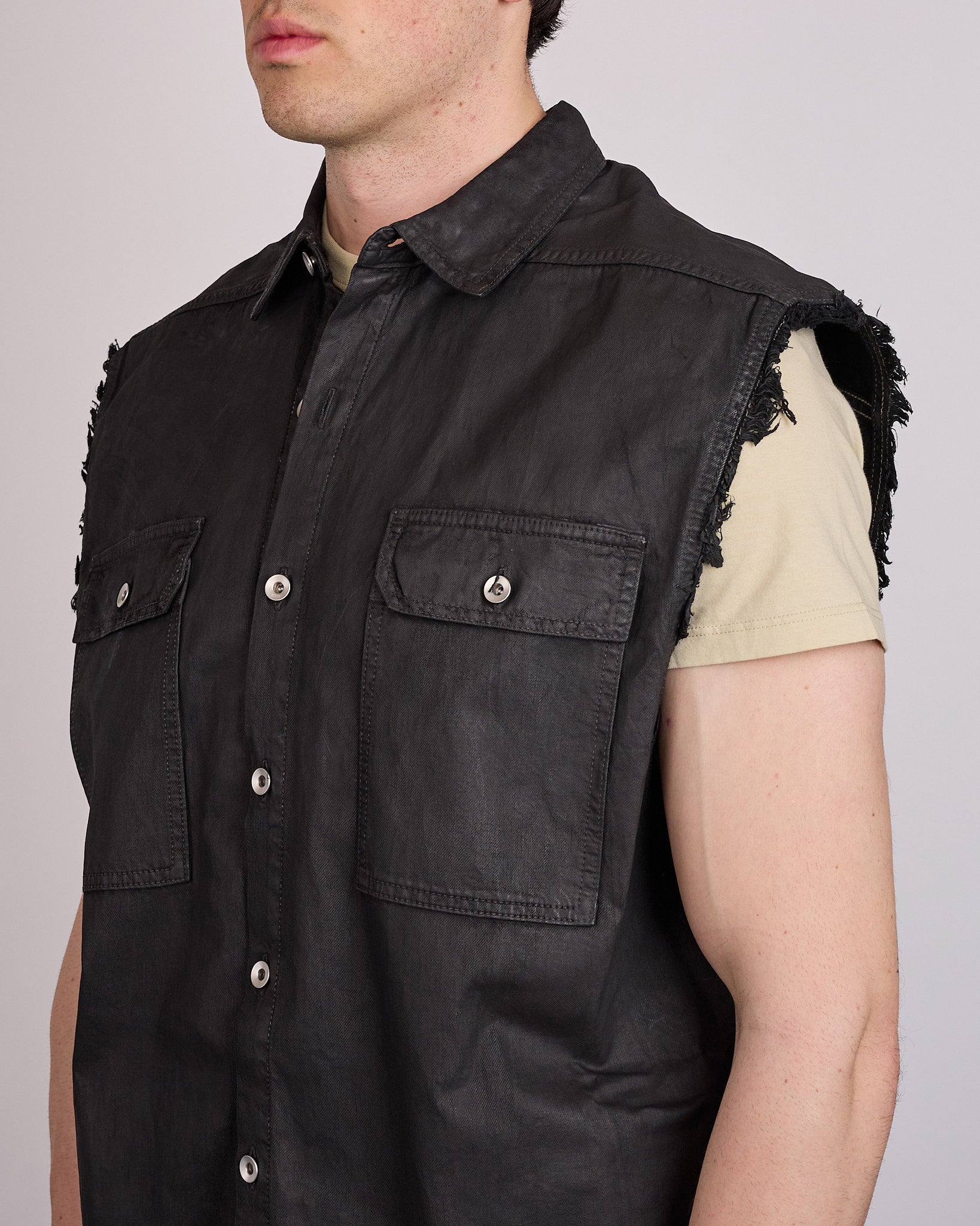Rick Owens DRKSHDW SL Tommy Jumbo Outershirt Deep Black Denim