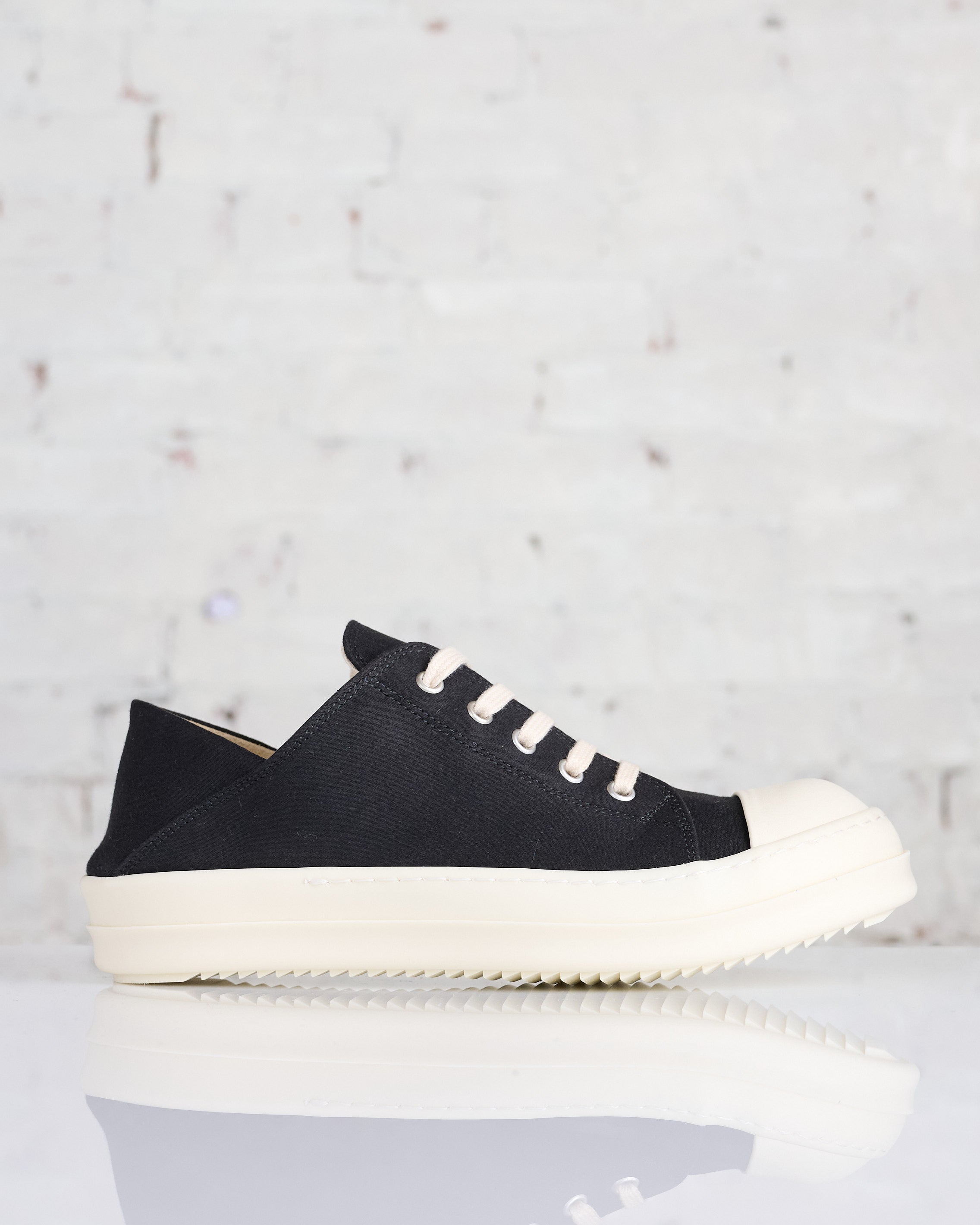 Rick Owens DRKSHDW Slip on Sneak Cotton Doeskin Black/Milk