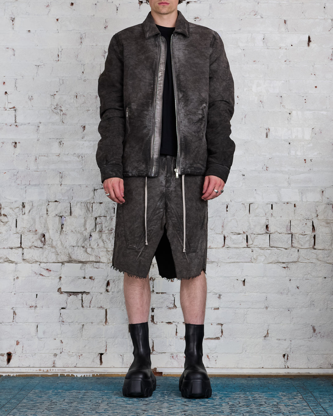 Rick Owens DRKSHDW Slivered Skirt Cotton Moleskin Dust