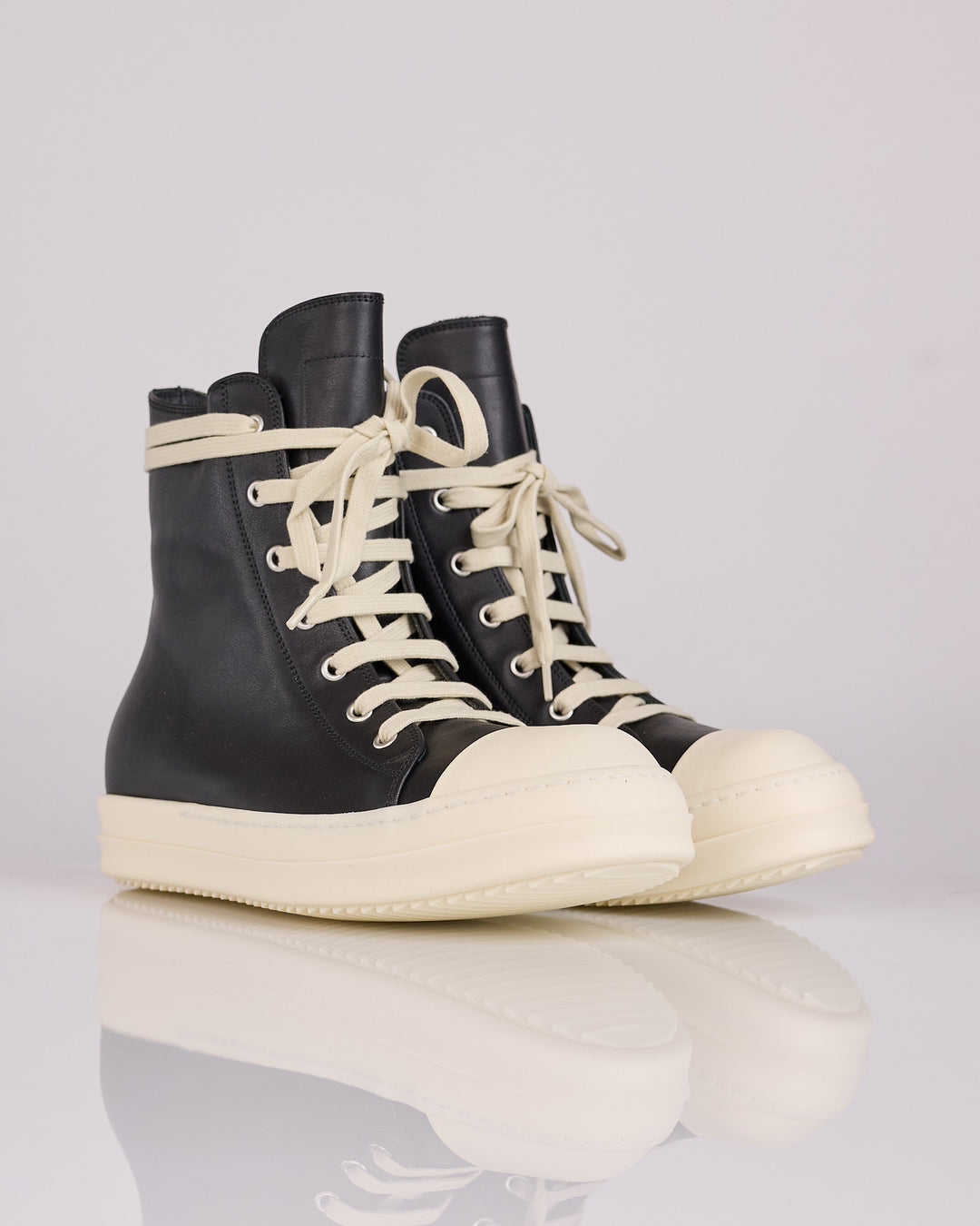 Rick Owens Temple Sneak LCO Leather Black Milk Milk