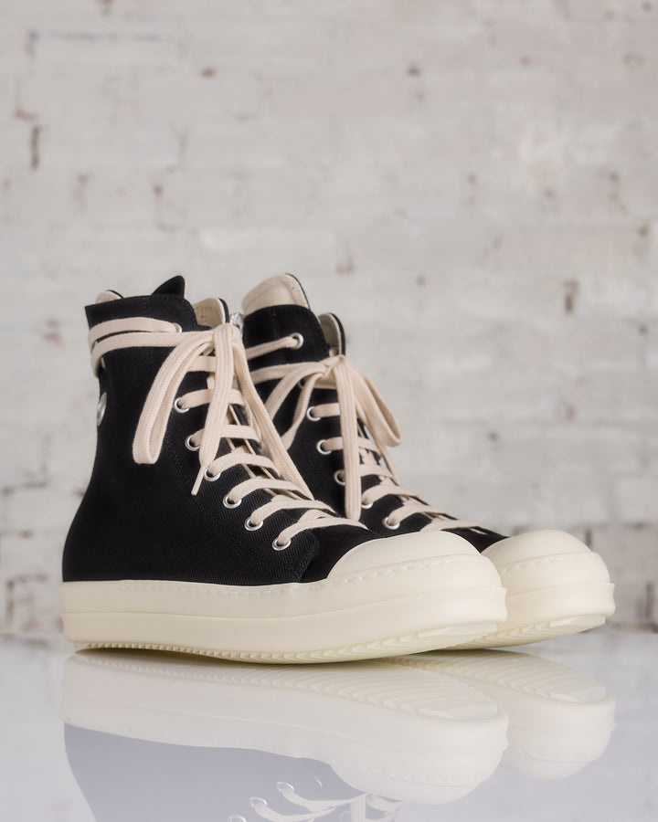 Rick Owens DRKSHDW Sneaks 13oz Denim Eyelet Black Milk