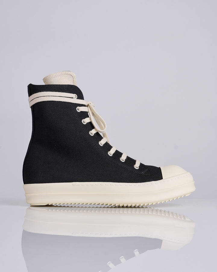 Rick Owens DRKSHDW Sneaks 13oz Overdye Denim Black Milk