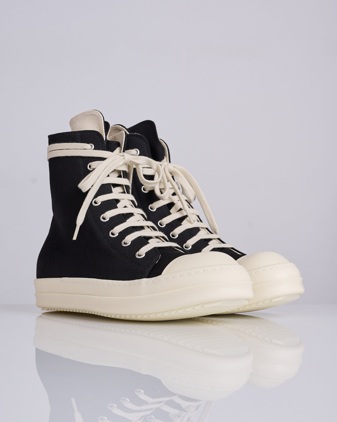 Rick Owens DRKSHDW Sneaks 13oz Overdye Denim Black Milk