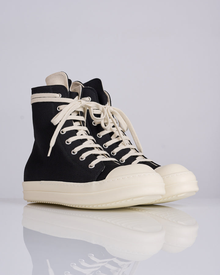 Rick Owens DRKSHDW Sneaks 13oz Overdye Denim Black Milk