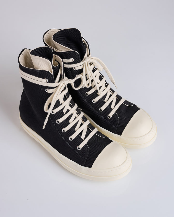 Rick Owens DRKSHDW Sneaks 13oz Overdye Denim Black Milk