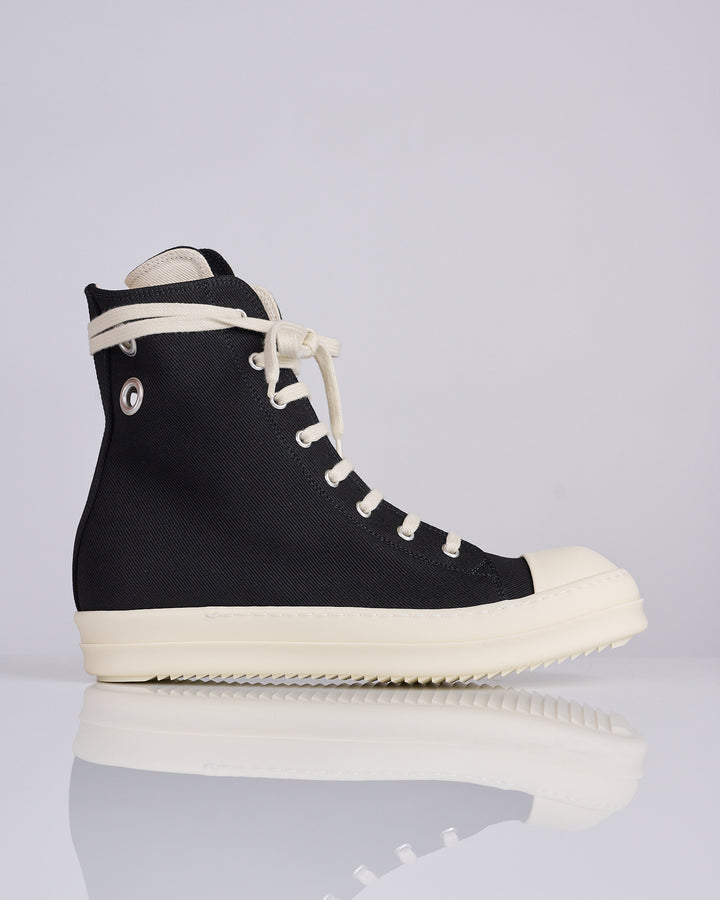 Rick Owens DRKSHDW Sneaks 13oz Overdye Denim Gimp Black Milk