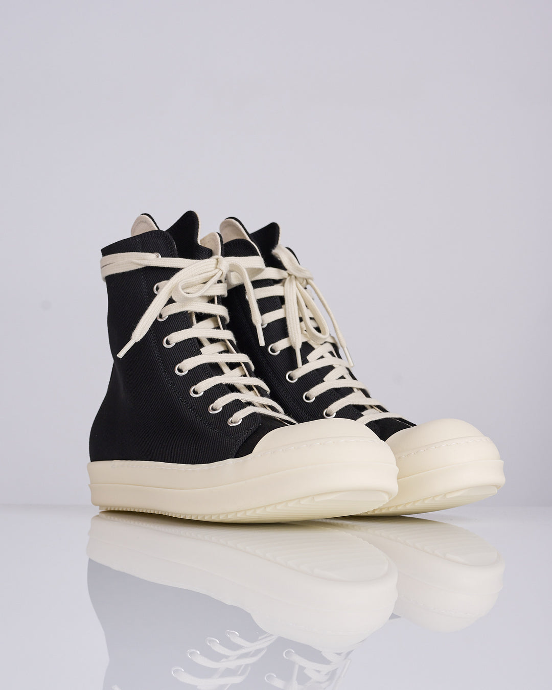 Rick Owens DRKSHDW Sneaks 13oz Overdye Denim Gimp Black Milk