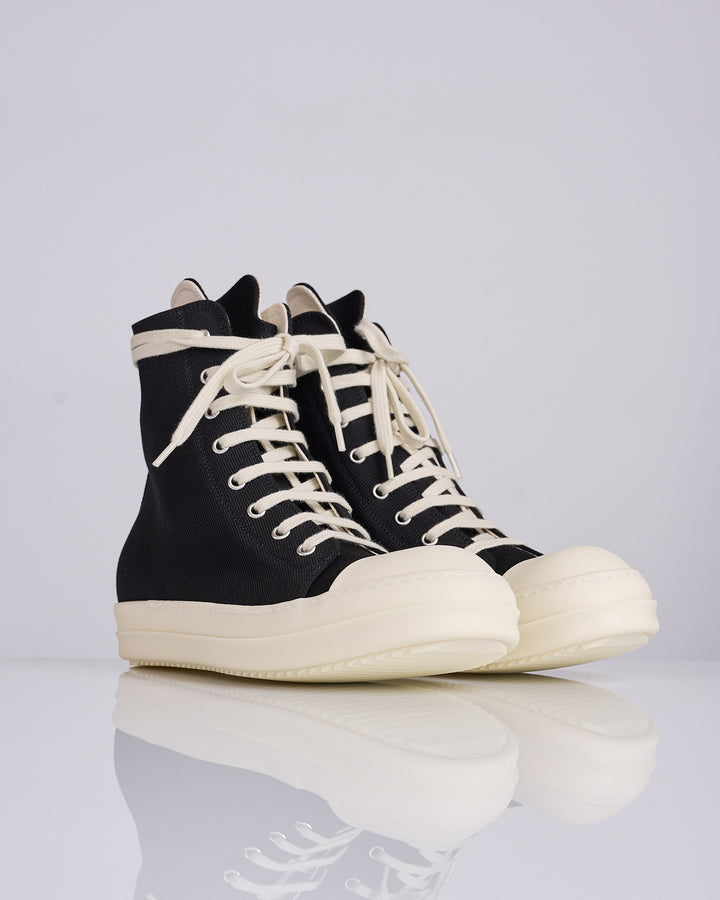 Rick Owens DRKSHDW Sneaks 13oz Overdye Denim Gimp Black Milk