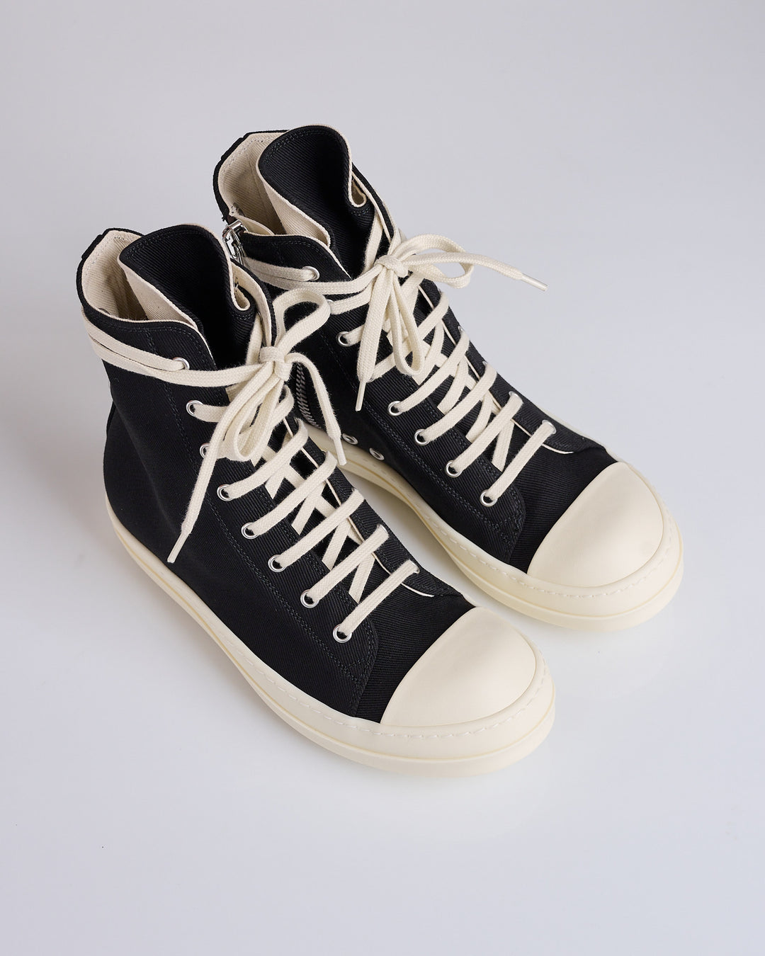 Rick Owens DRKSHDW Sneaks 13oz Overdye Denim Gimp Black Milk