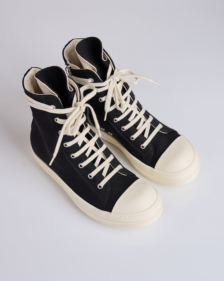 Rick Owens DRKSHDW Sneaks 13oz Overdye Denim Gimp Black Milk