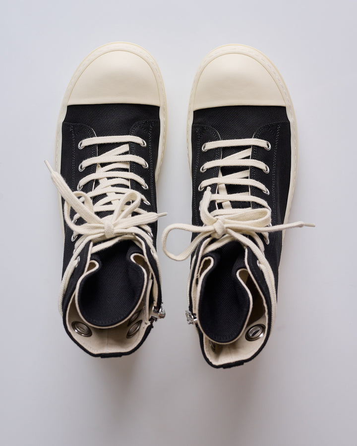 Rick Owens DRKSHDW Sneaks 13oz Overdye Denim Gimp Black Milk