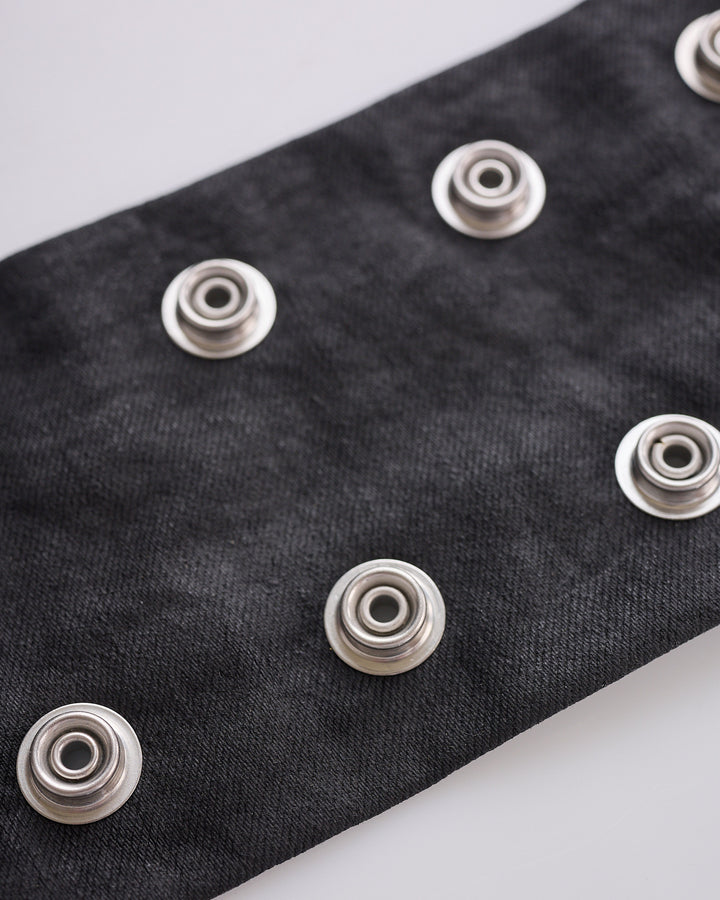 Rick Owens DRKSHDW Strobe Neck Band Denim Black