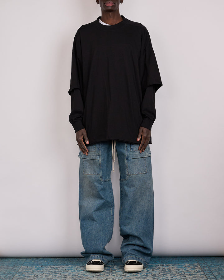 Rick Owens DRKSHDW Tommy Hustler Crew RN Jersey Black