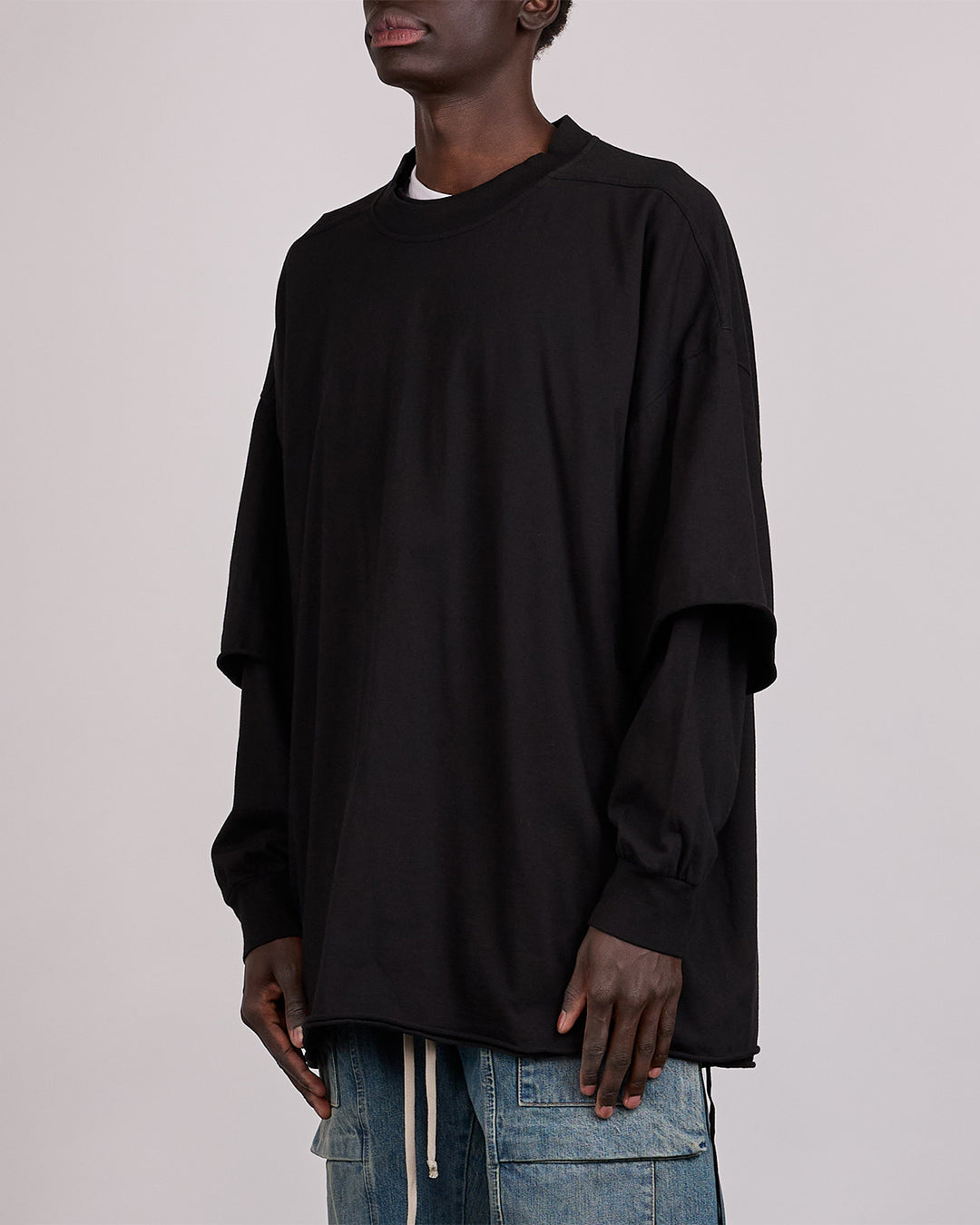 Rick Owens DRKSHDW Tommy Hustler Crew RN Jersey Black