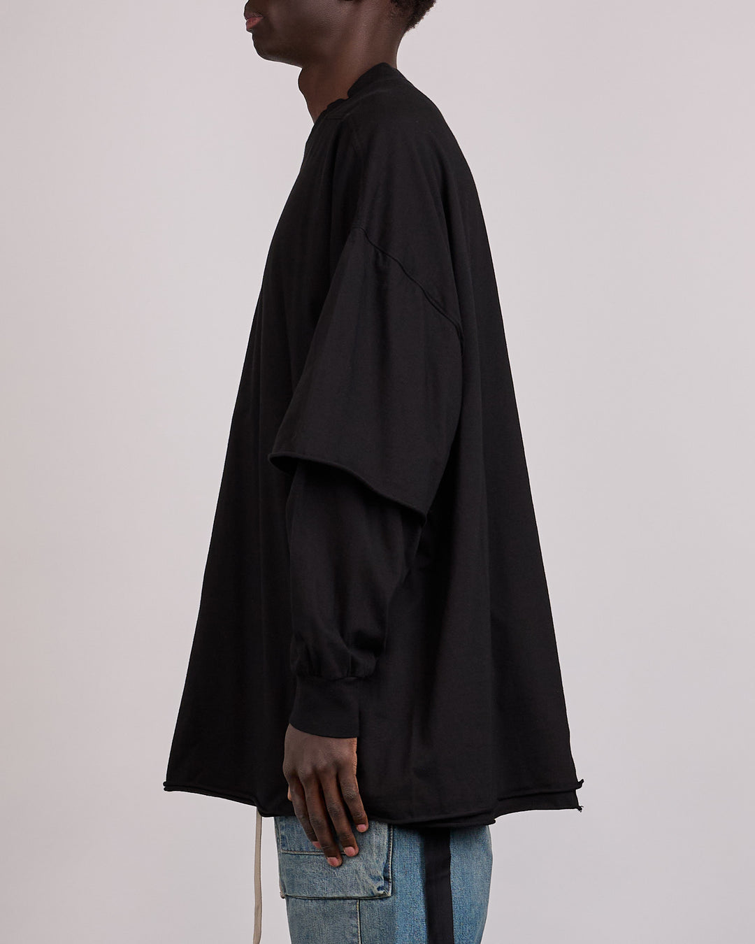 Rick Owens DRKSHDW Tommy Hustler Crew RN Jersey Black