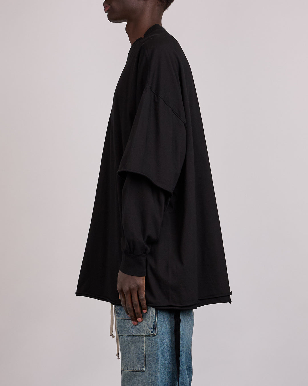 Rick Owens DRKSHDW Tommy Hustler Crew RN Jersey Black