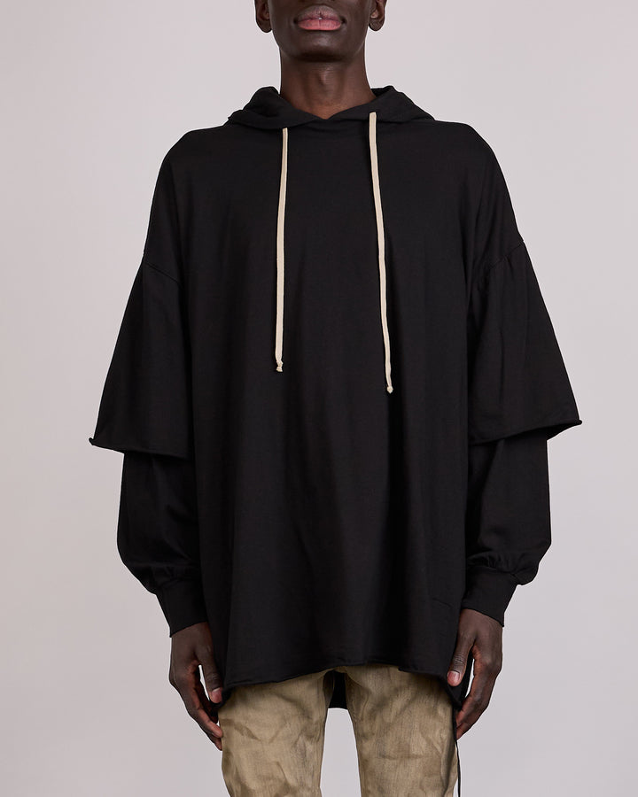 Rick Owens DRKSHDW Tommy Hustler Hoodie RN Jersey Black