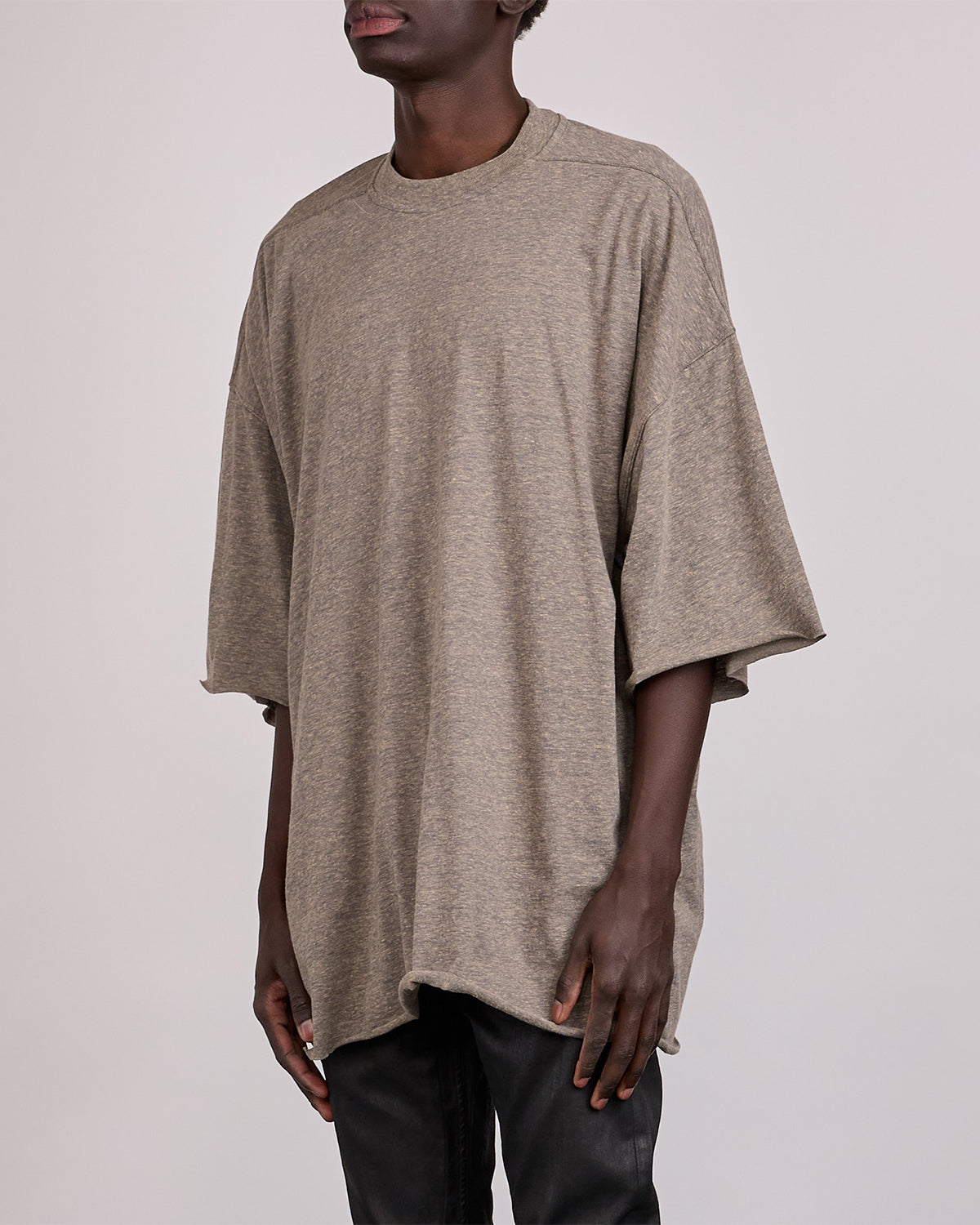 archive 00s プリーツシャツ 斜めジップ Rick Owens似 Rick Owens DRKSHDW Tommy T-Shirt Jersey Grey Melanage – LESS 17