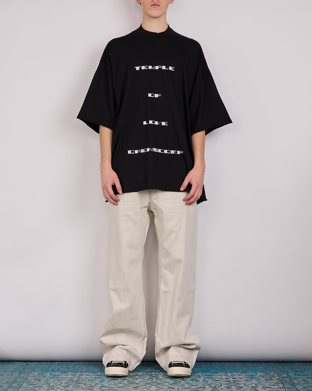 Rick Owens DRKSHDW Tommy T-Shirt Temple Graphic Black Milk