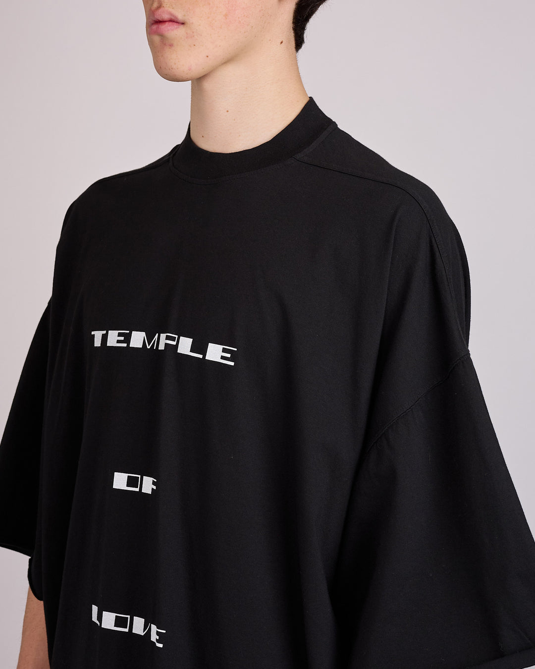 Rick Owens DRKSHDW Tommy T-Shirt Temple Graphic Black Milk