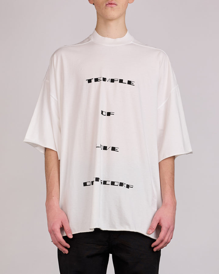 Rick Owens DRKSHDW Tommy T-Shirt Temple Graphic Milk Black