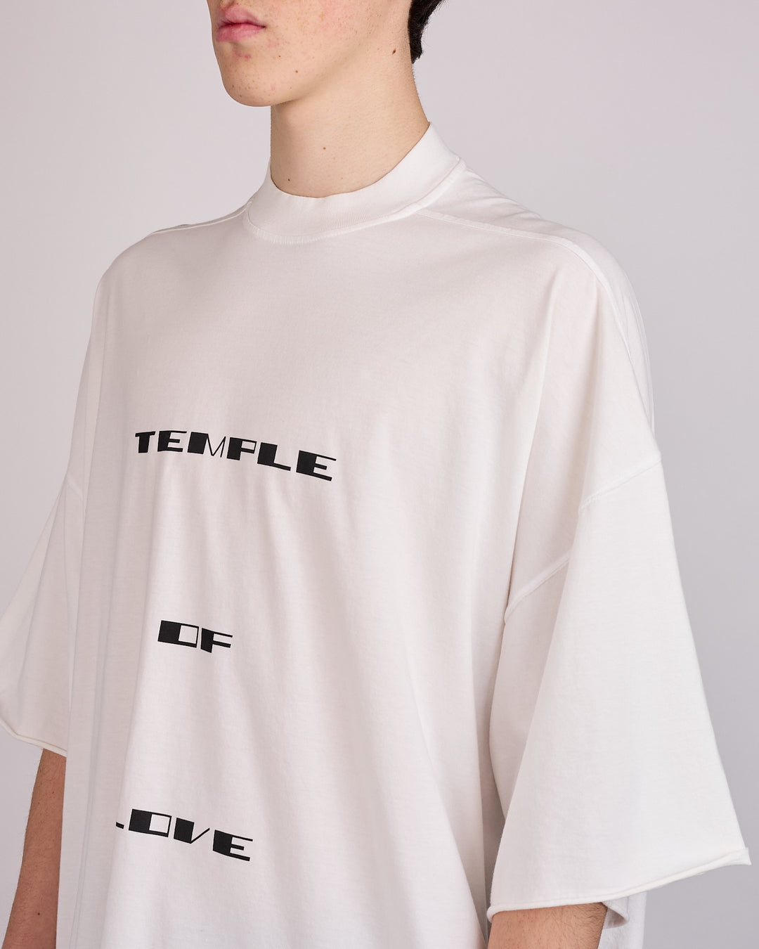 Rick Owens DRKSHDW Tommy T-Shirt Temple Graphic Milk Black