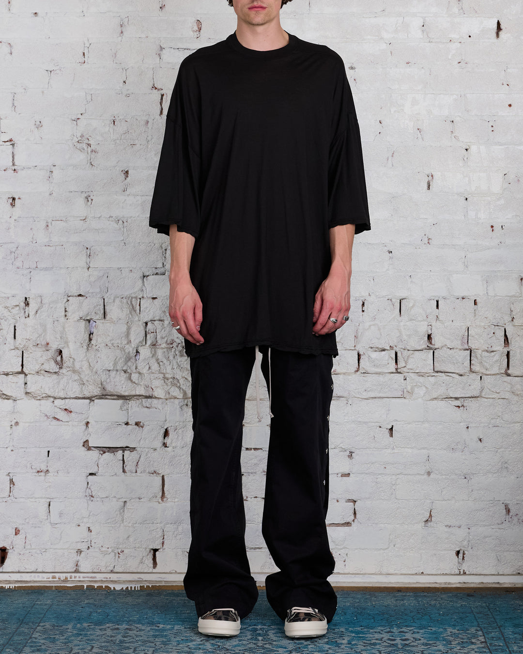 Rick Owens DRKSHDW Tommy T Gauzed Cotton Jersey Black