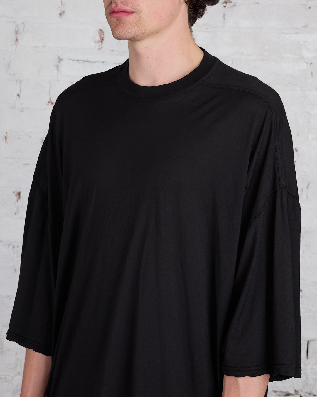 Rick Owens DRKSHDW Tommy T Gauzed Cotton Jersey Black