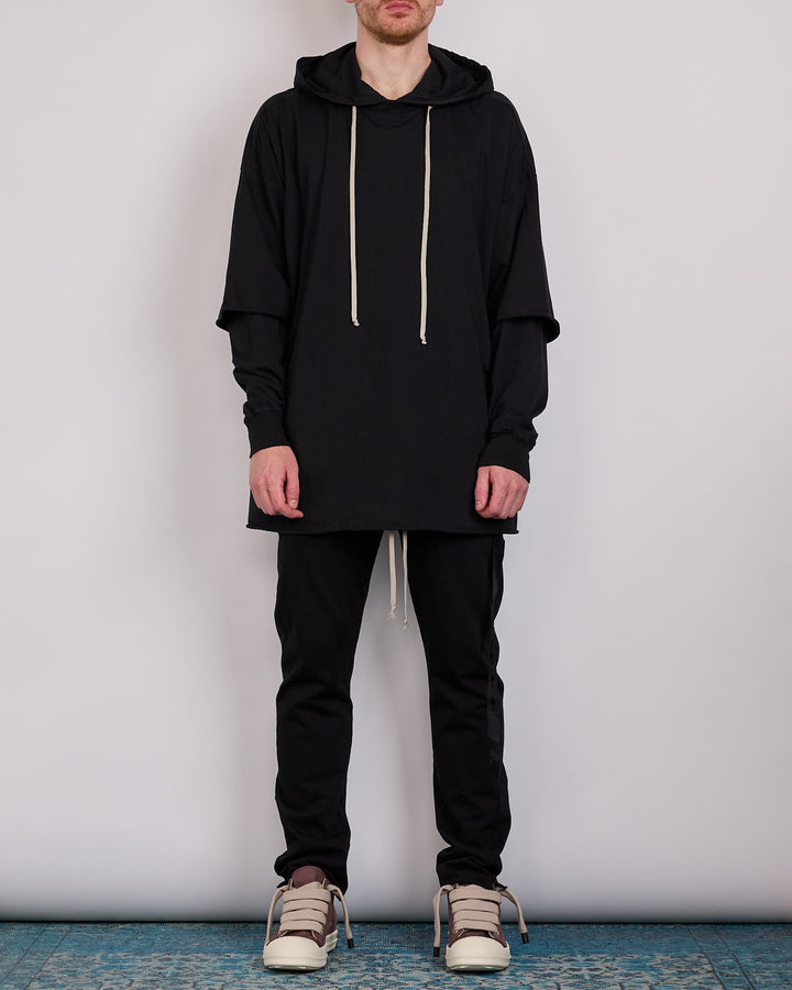 Rick Owens DRKSHDW Tower Tommy  Hustler Hoodie RN Jersey Black