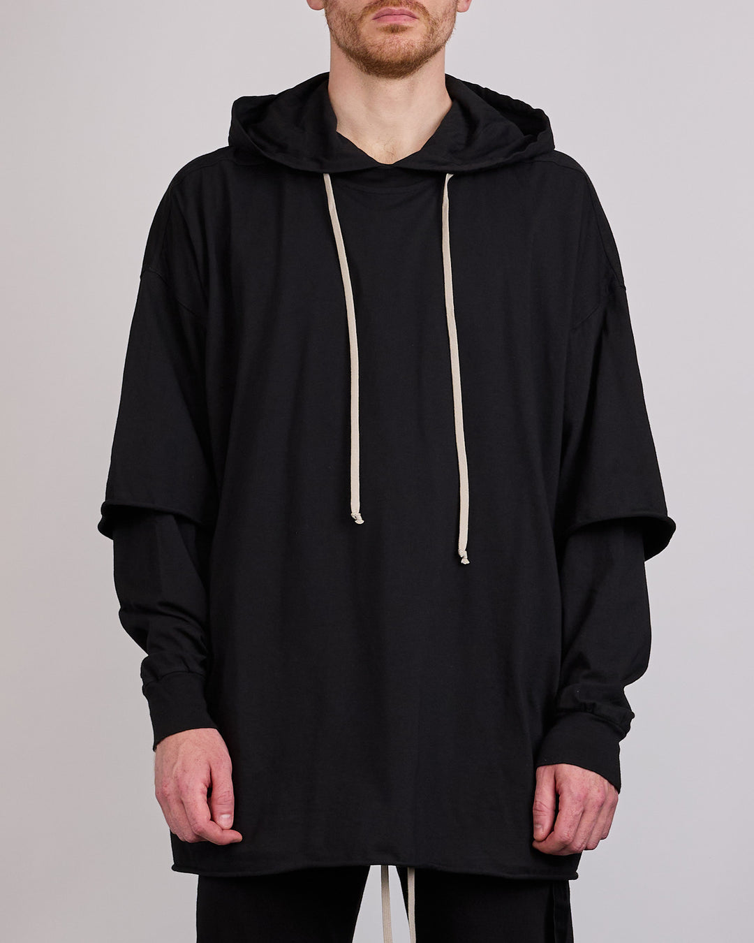Rick Owens DRKSHDW Tower Tommy  Hustler Hoodie RN Jersey Black