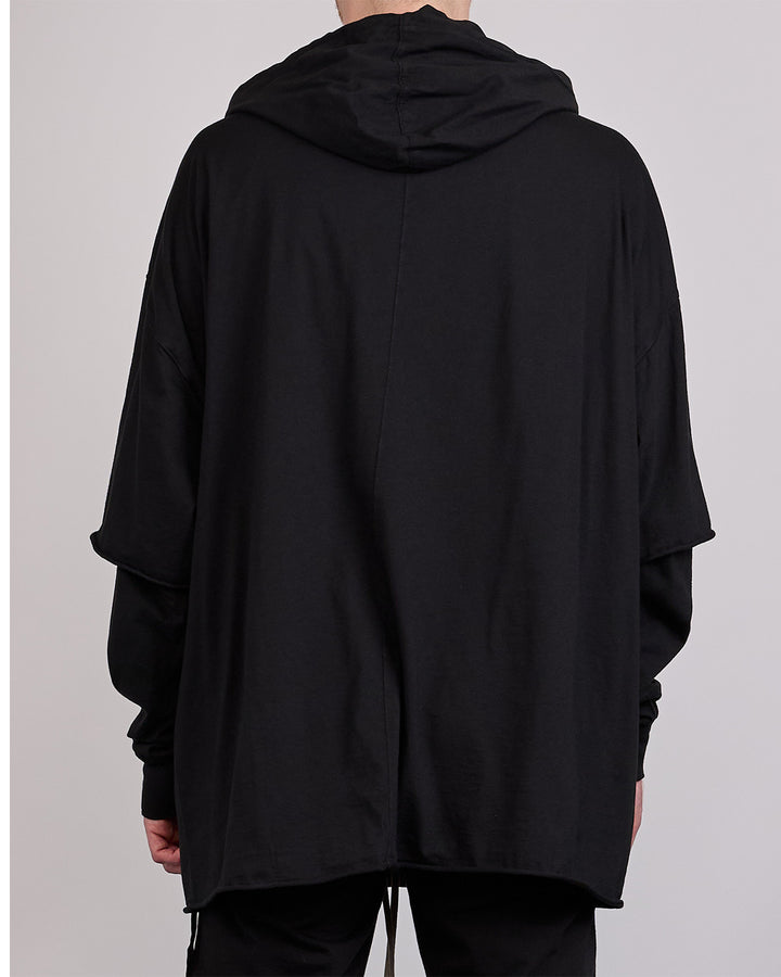 Rick Owens DRKSHDW Tower Tommy  Hustler Hoodie RN Jersey Black