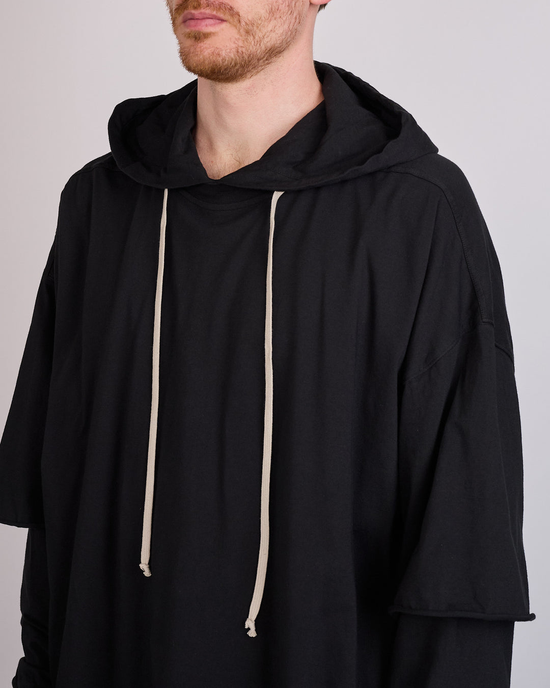 Rick Owens DRKSHDW Tower Tommy  Hustler Hoodie RN Jersey Black