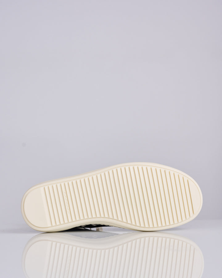 Rick Owens DRKSHDW Vegan Sneaks 13oz Overdye Denim Penta Black Milk