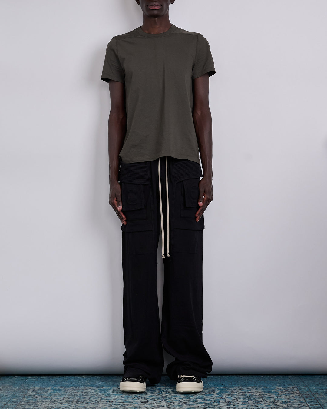 Rick Owens DRKSHDW Wide Creatch Cargo Pant Double Jersey Black