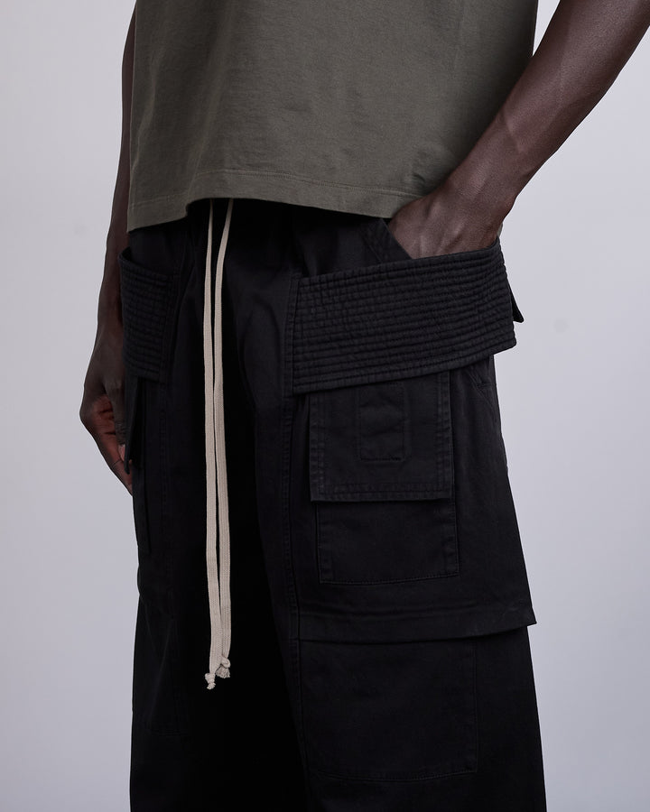 Rick Owens DRKSHDW Wide Creatch Cargo Pant Twill Black
