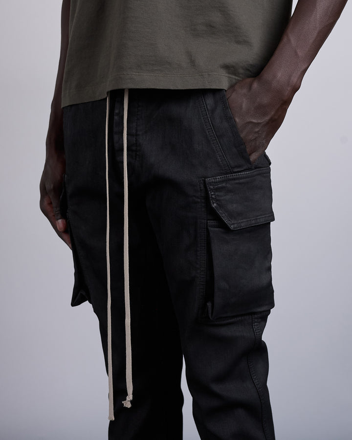 Rick Owens DRKSHDW Mastodon Strech Wax Denim Pant Black