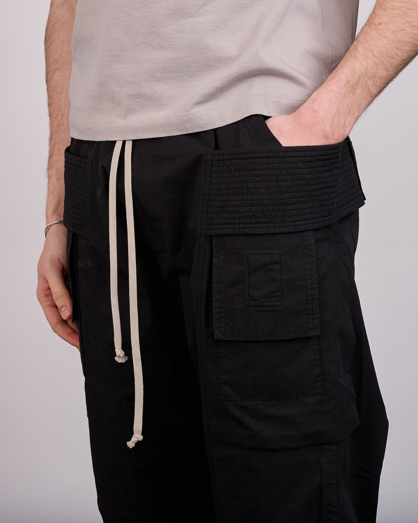 Rick Owens DRKSHDW Wide Creatch Cargo Pod Short Ripstop Black