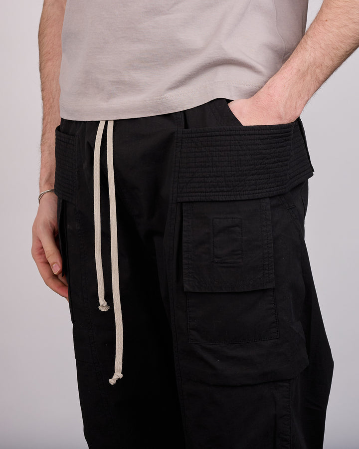 Rick Owens DRKSHDW Wide Creatch Cargo Pod Short Ripstop Black