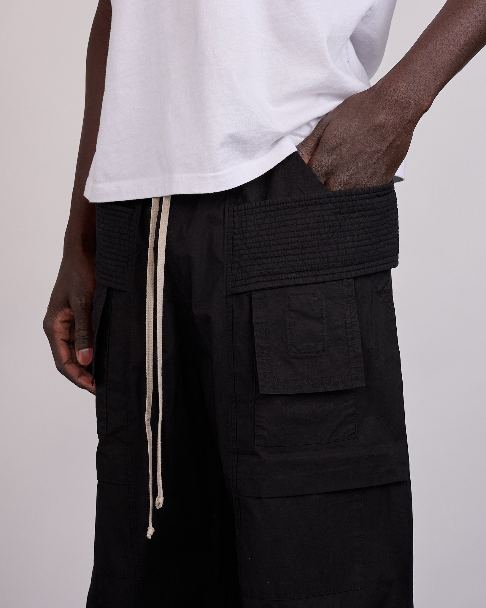 Rick Owens DRKSHDW Wide Creatch Pant Cotton Ripstop Black – LESS 17