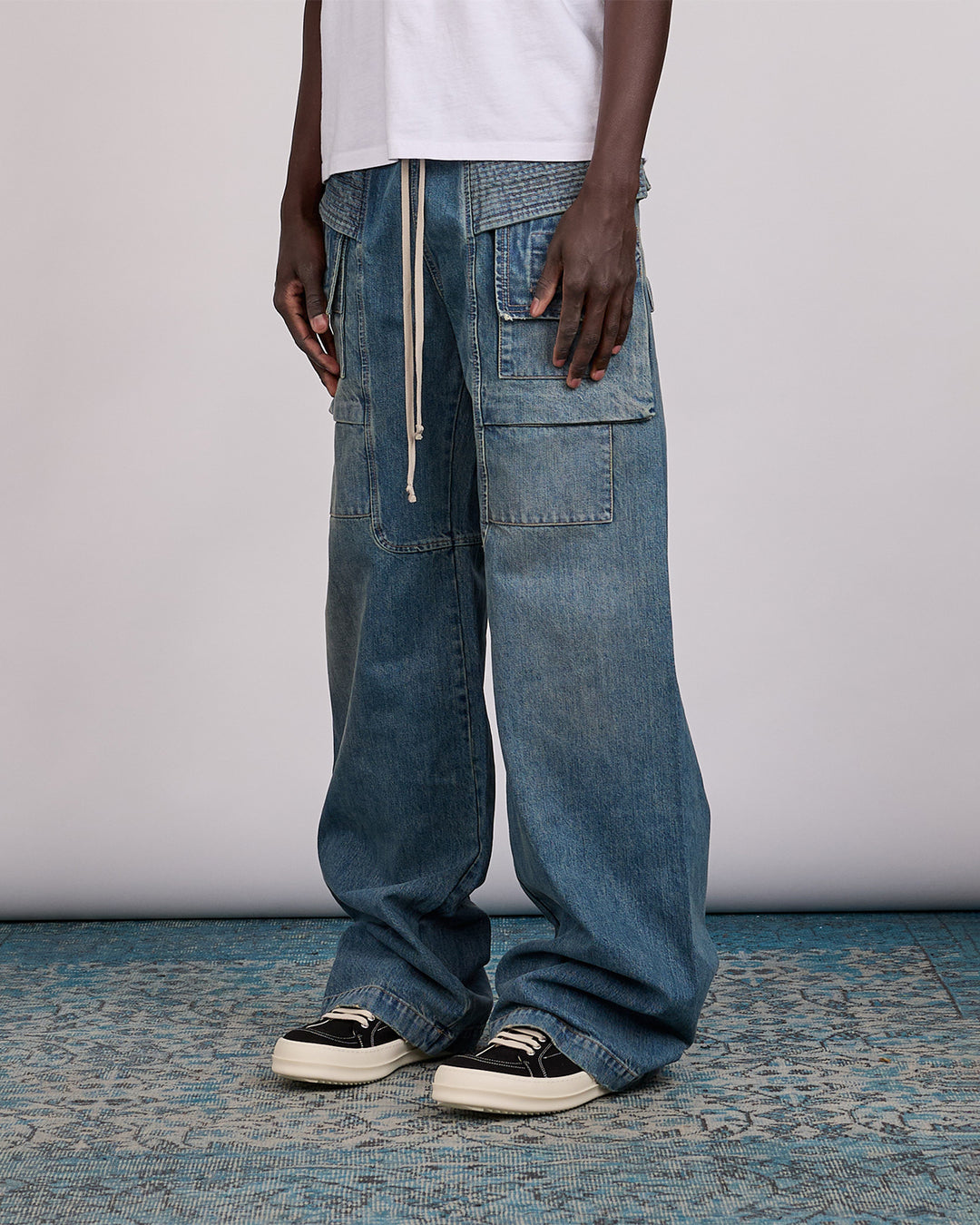 Rick Owens DRKSHDW Wide Creatch Pant Denim Washed Indigo