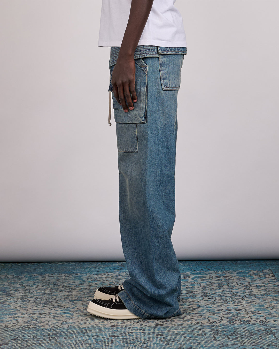 Rick Owens DRKSHDW Wide Creatch Pant Denim Washed Indigo