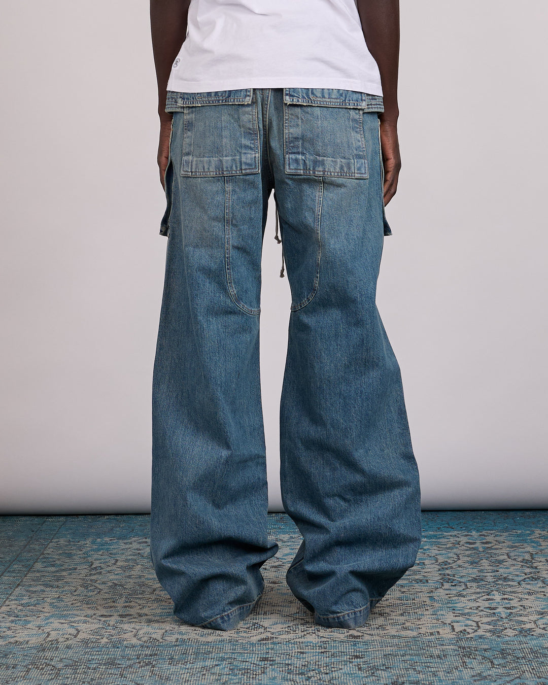 Rick Owens DRKSHDW Wide Creatch Pant Denim Washed Indigo