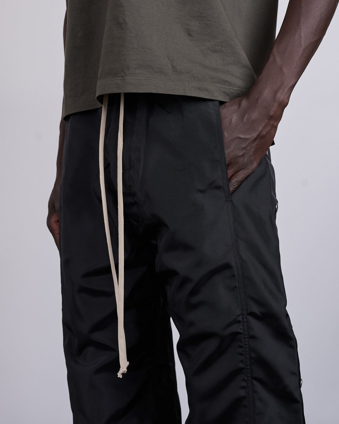 Rick Owens DRKSHDW Wide Pusher Nylon Canvas Pant Black