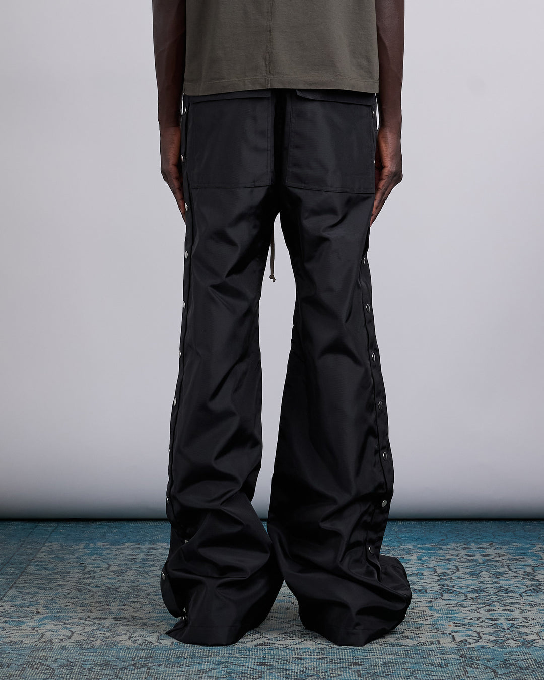 Rick Owens DRKSHDW Wide Pusher Nylon Canvas Pant Black