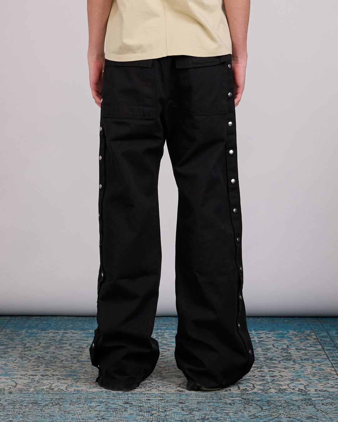 Rick Owens DRKSHDW Wide Pusher Pant Cotton Canvas Black