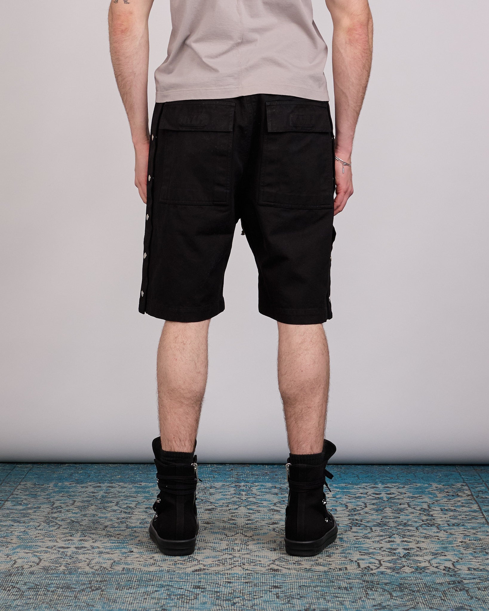 Rick Owens DRKSHDW Wide Pusher Short Canvas Black – LESS 17