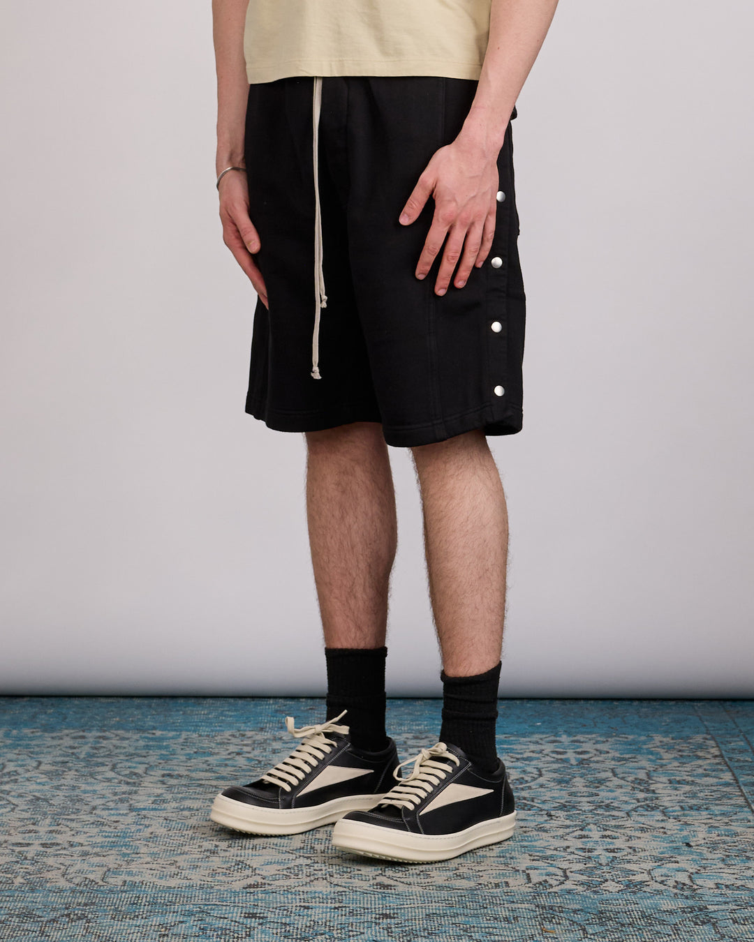 Rick Owens DRKSHDW Wide Pusher Short Felpa Black